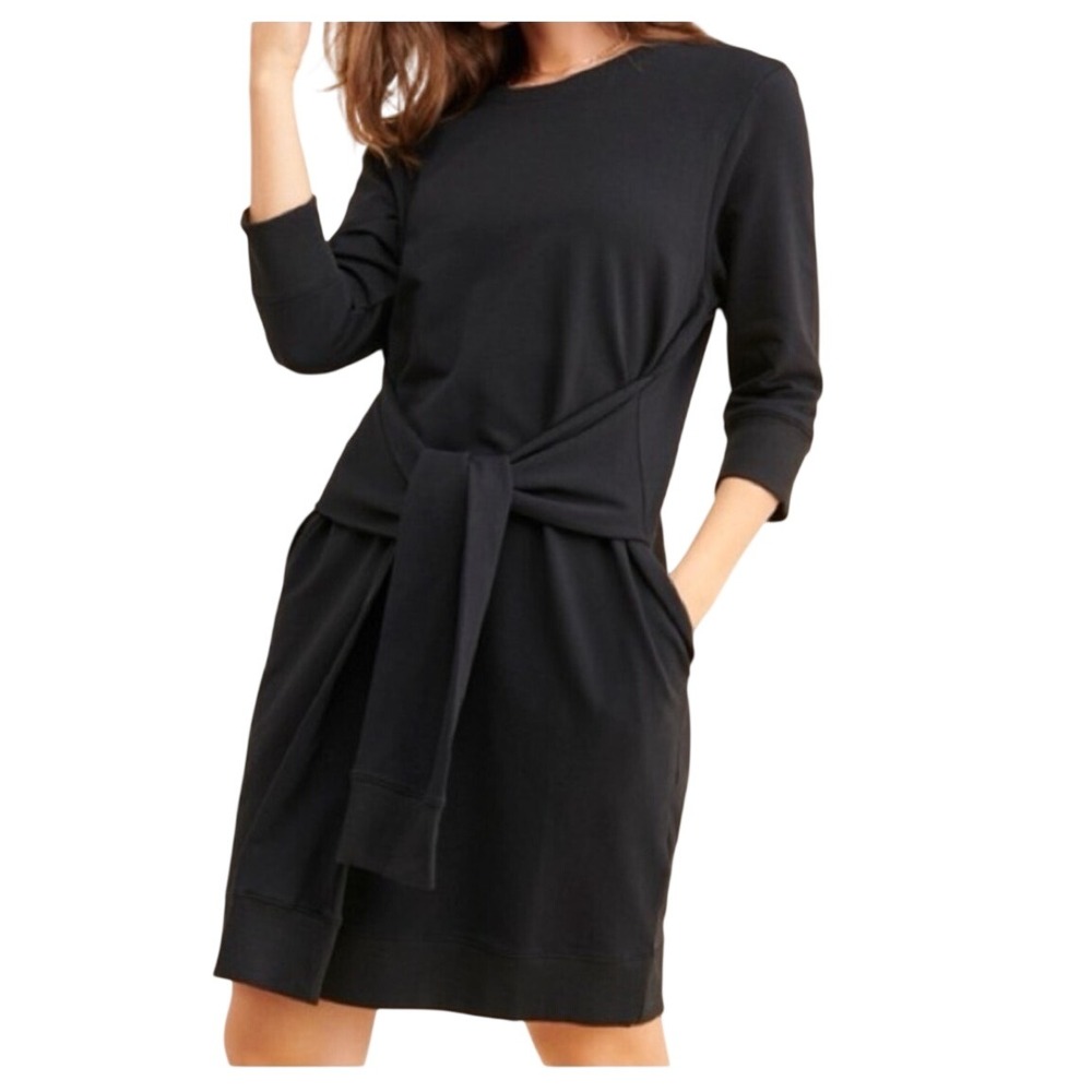 Universal Standard Misa Sweatshirt Dress‎ Women 2XS/6 Tie Waist Relaxed Modest